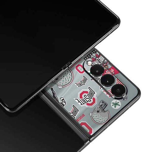 Ohio State University Pattern Galaxy Z Fold4 5G Skin